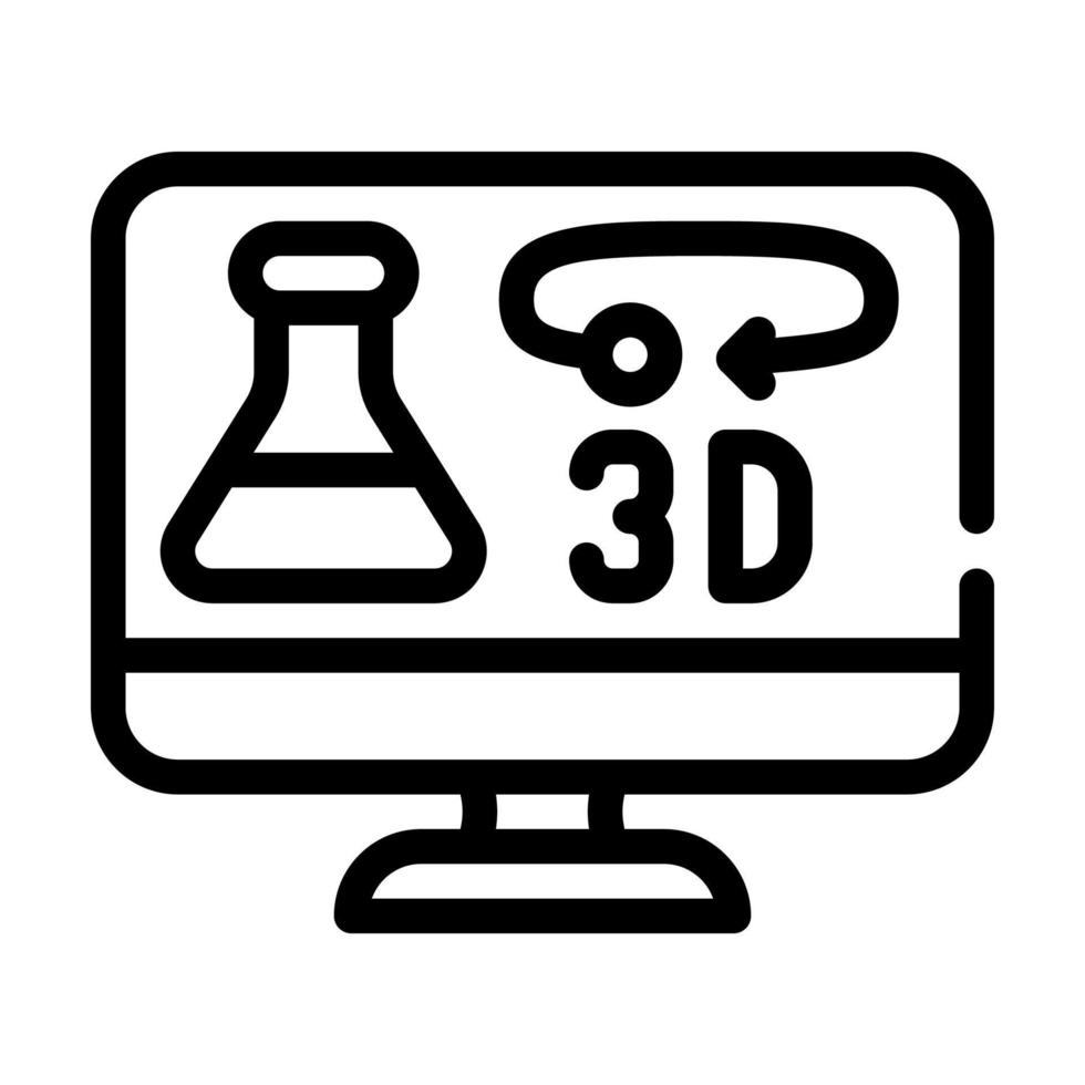 chemistry online lesson line icon vector illustration