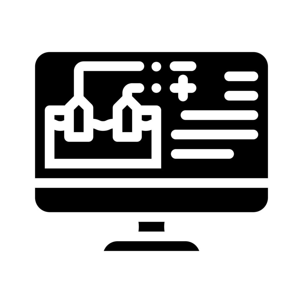 physics online lesson glyph icon vector illustration