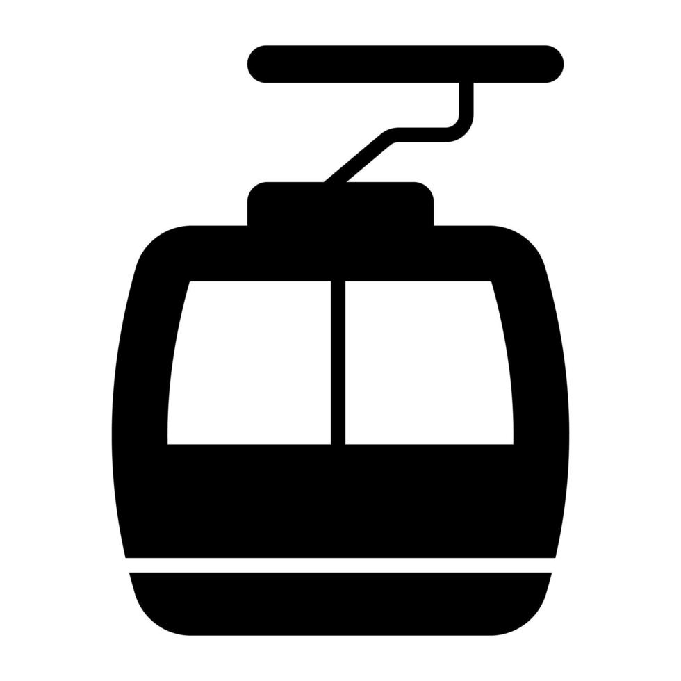 An icon of cable car showing concept of adventure, cable transport vector