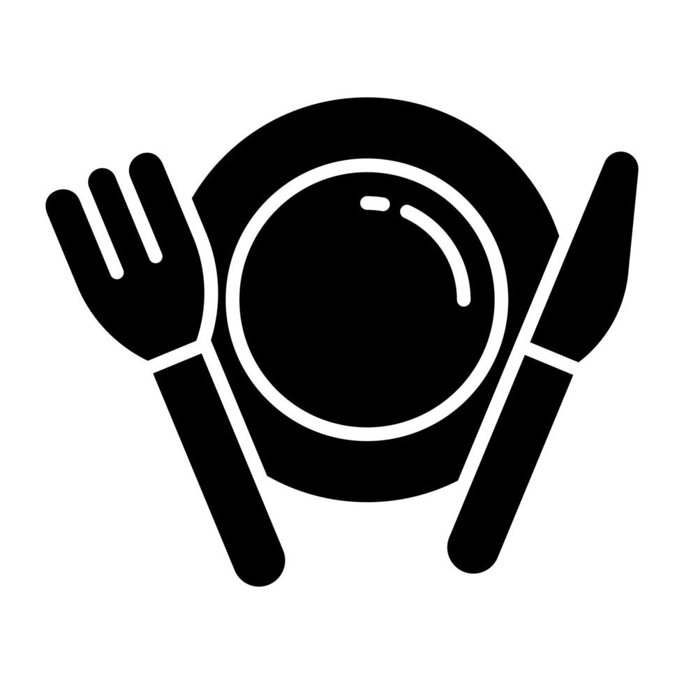 Vector of tableware in modern style, an icon of dine in