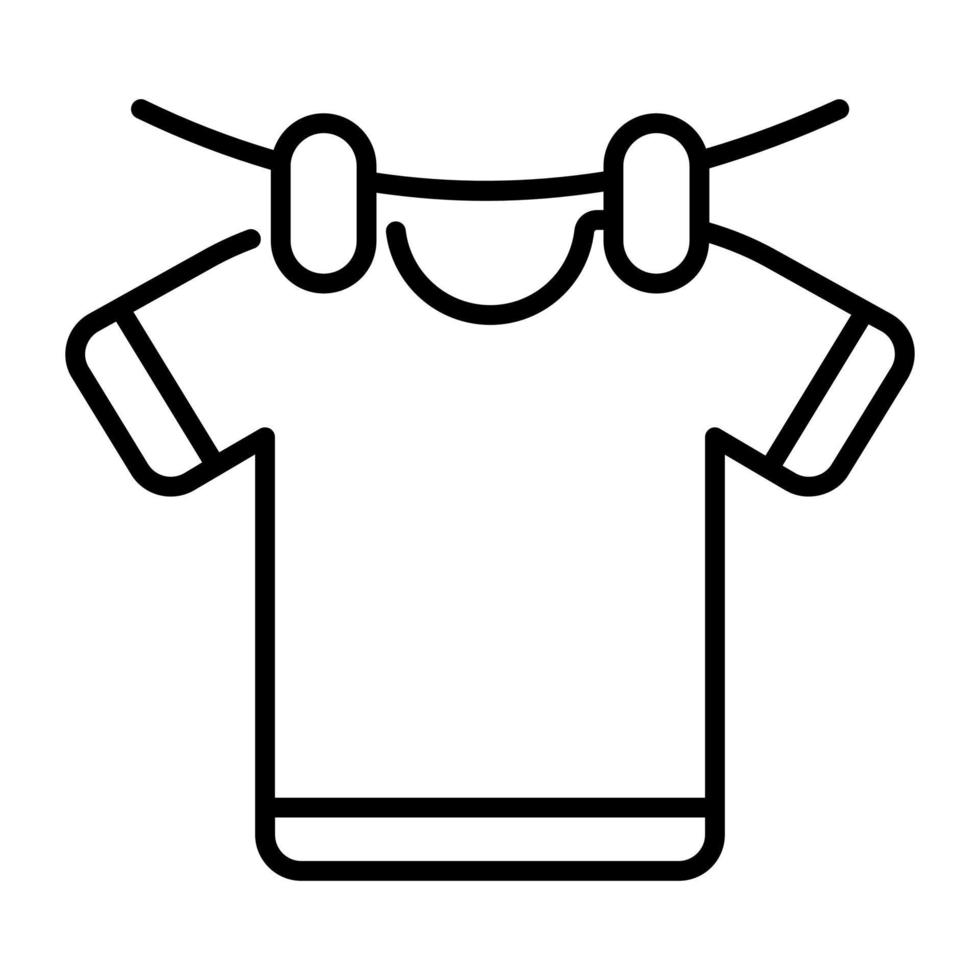 una camisa colgada de una cuerda, concepto de higiene y limpieza vector