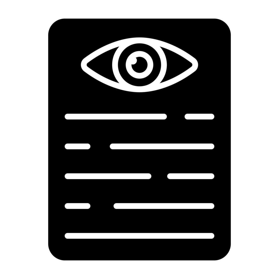 A page having an eye vector concept of eye test icon