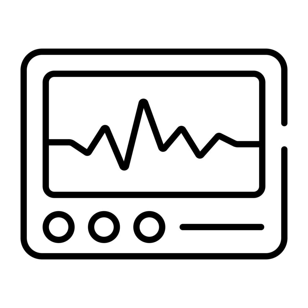 Medical equipment for heartbeat monitoring, electrocardiogram machine vector