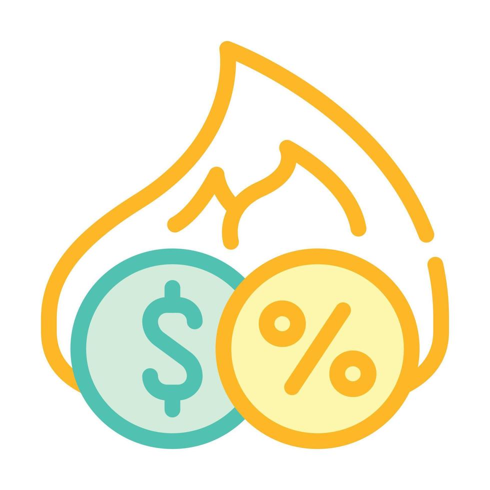 cashback percentage color icon vector flat illustration