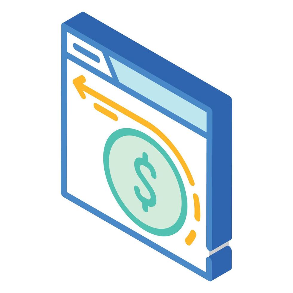 cashback analysis web site isometric icon vector illustration