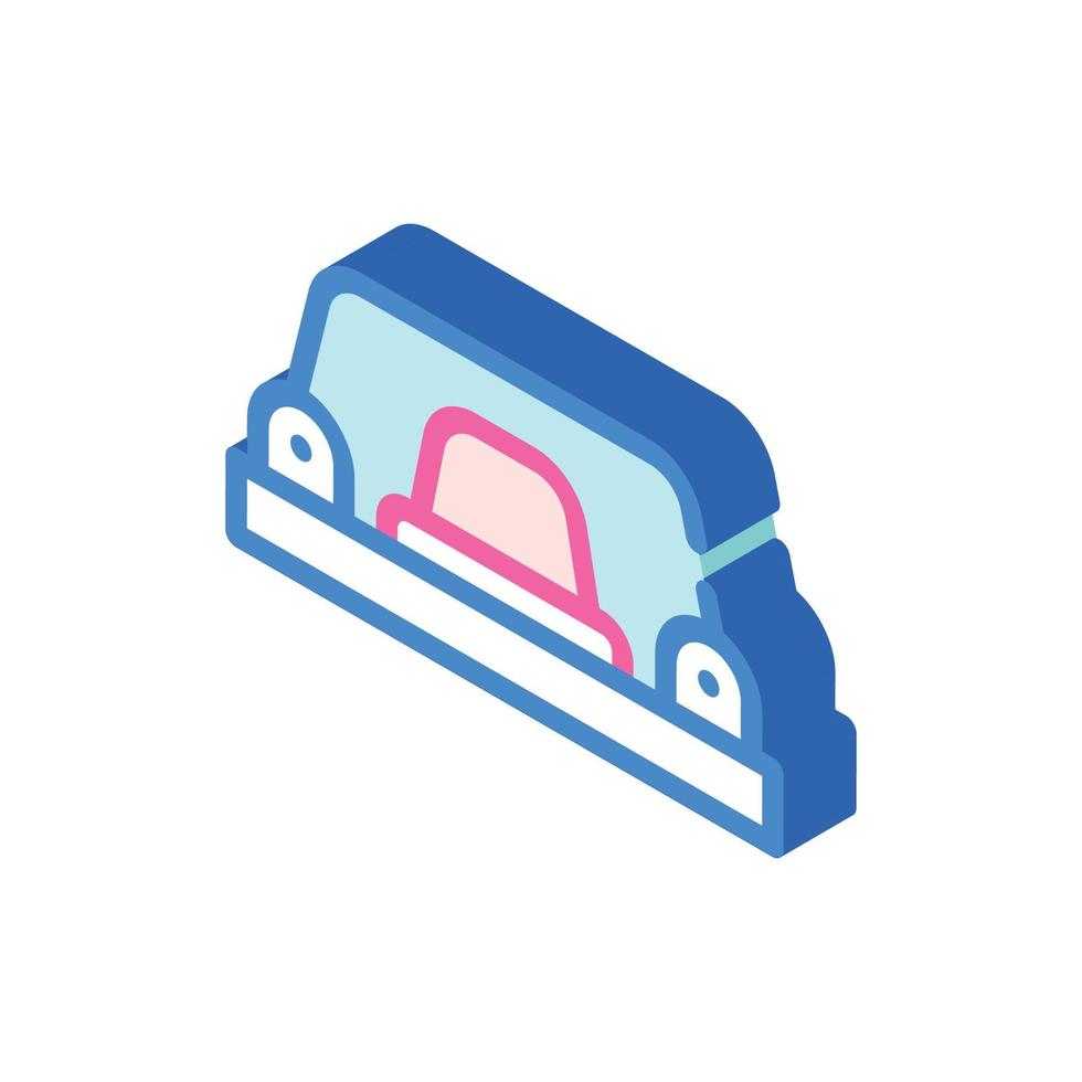 red button isometric icon vector sign illustration