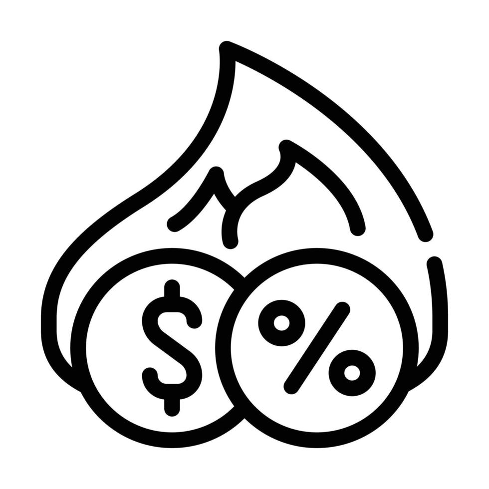 cashback percentage line icon vector black illustration