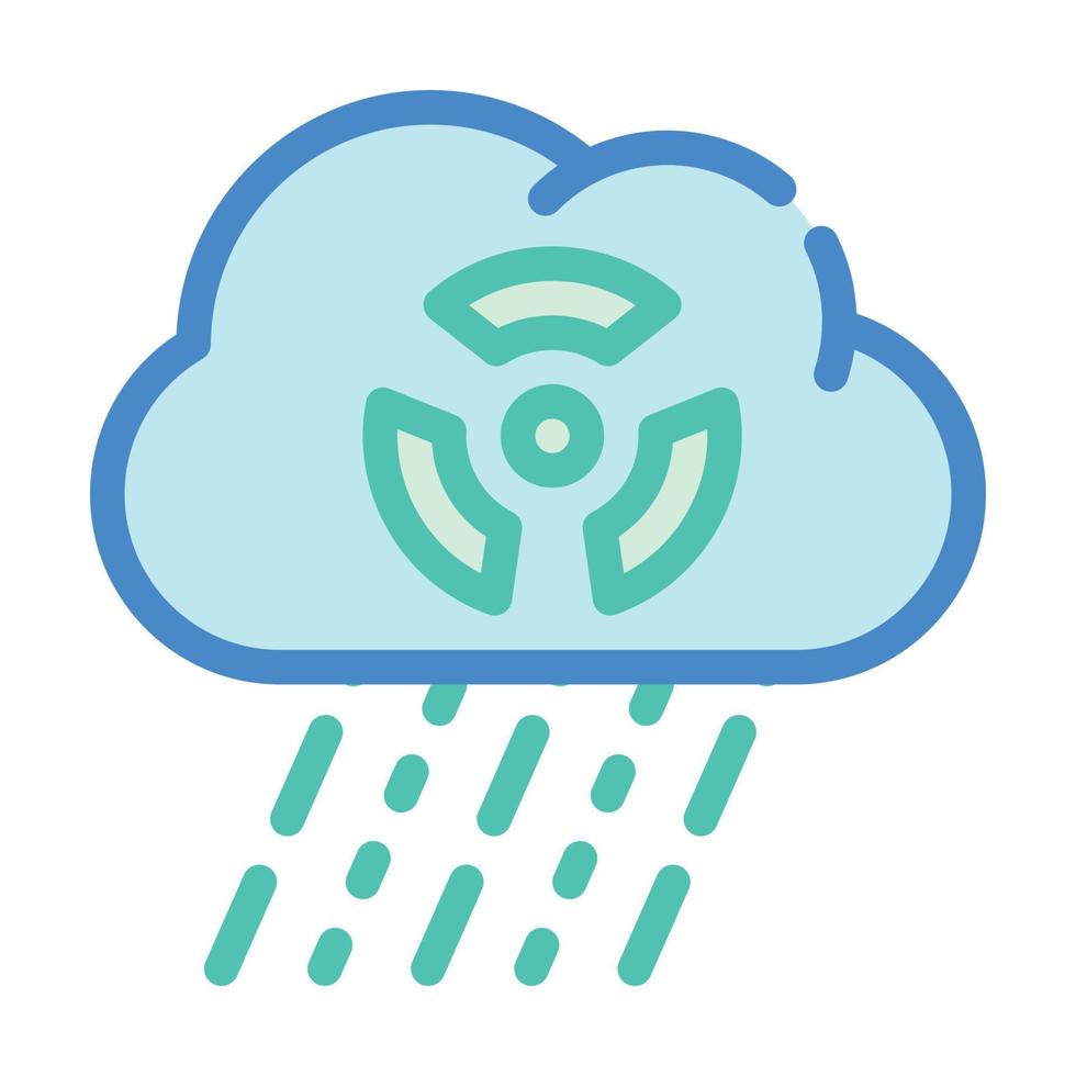 ilustración plana de vector de icono de color de lluvia ácida