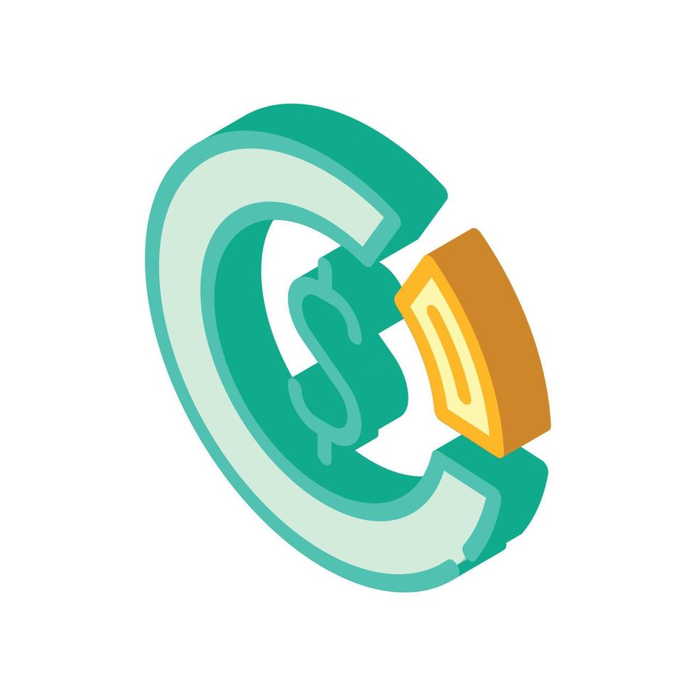share of cashback from purchase isometric icon vector illustration