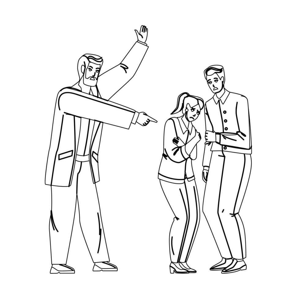 Boss Aggression And Negative In Office Vector