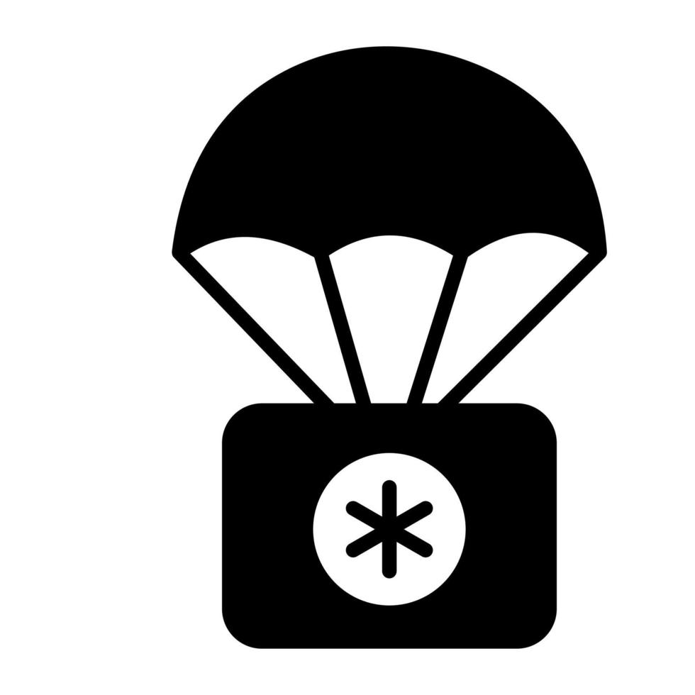 un icono de airdrop médico, vector editable y fácil de usar