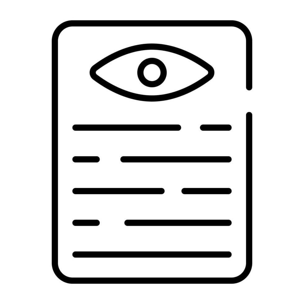 A page having an eye vector concept of eye test icon