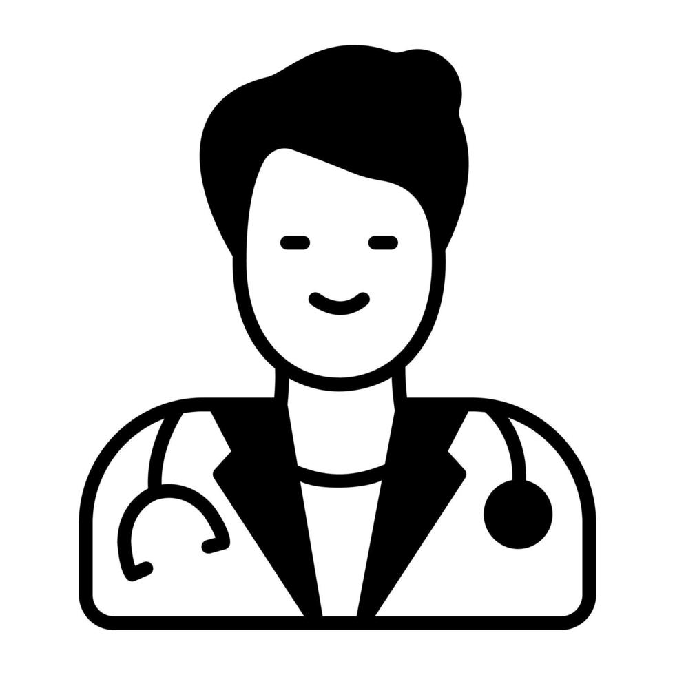 Mail doctor avatar vector icon, physician vector design