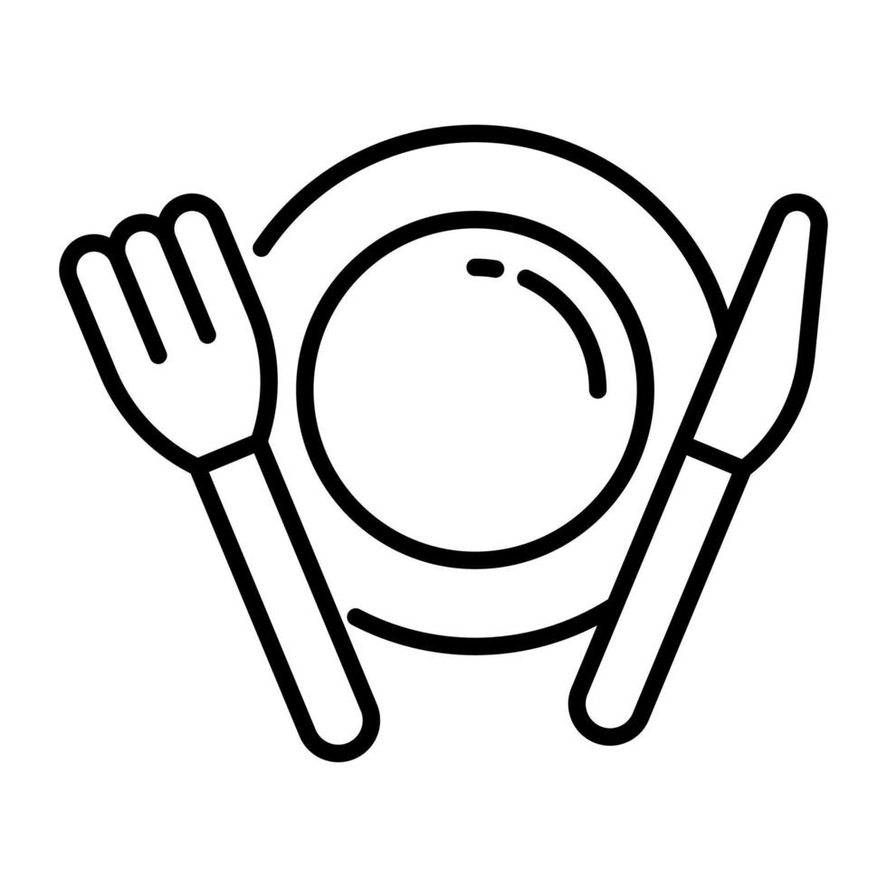 Vector of tableware in modern style, an icon of dine in