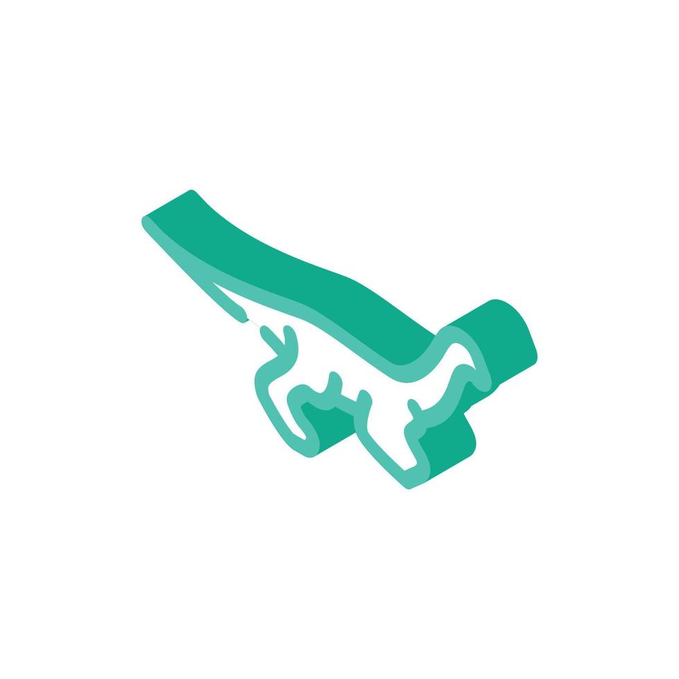 gallimimus dinosaur isometric icon vector illustration sign