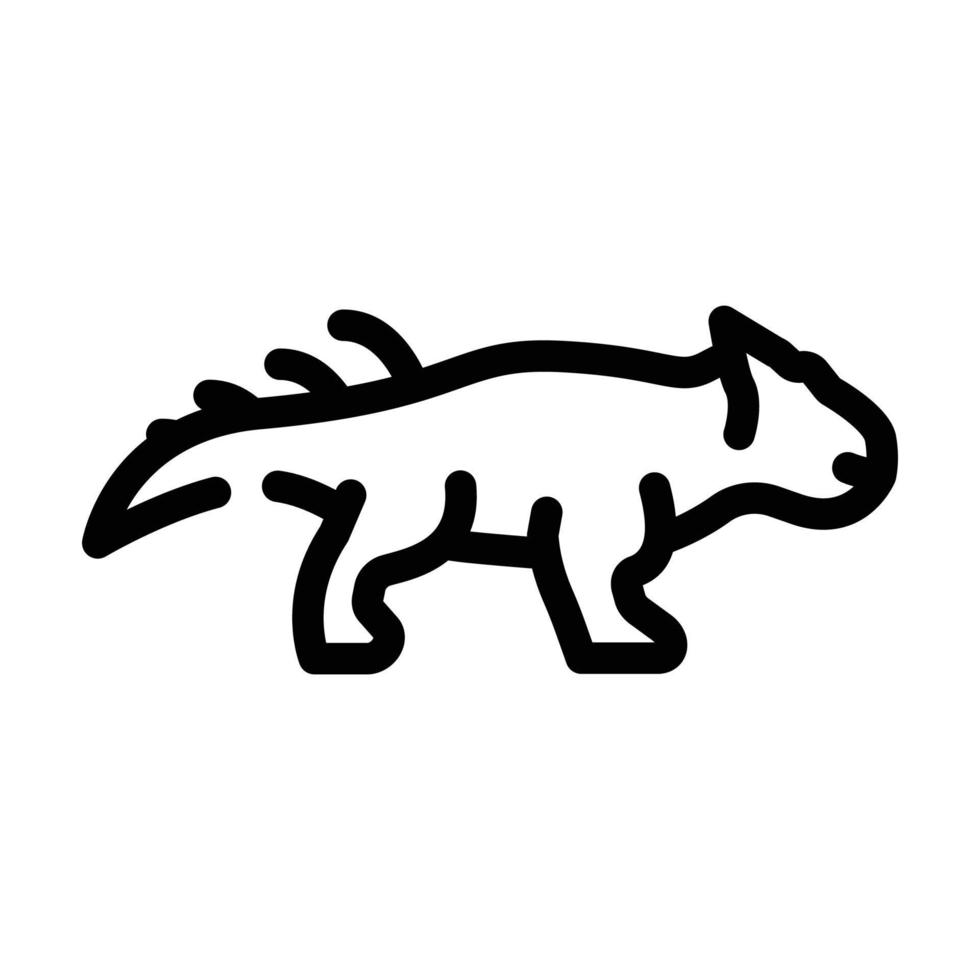 leptoceratops dinosaur line icon vector illustration sign
