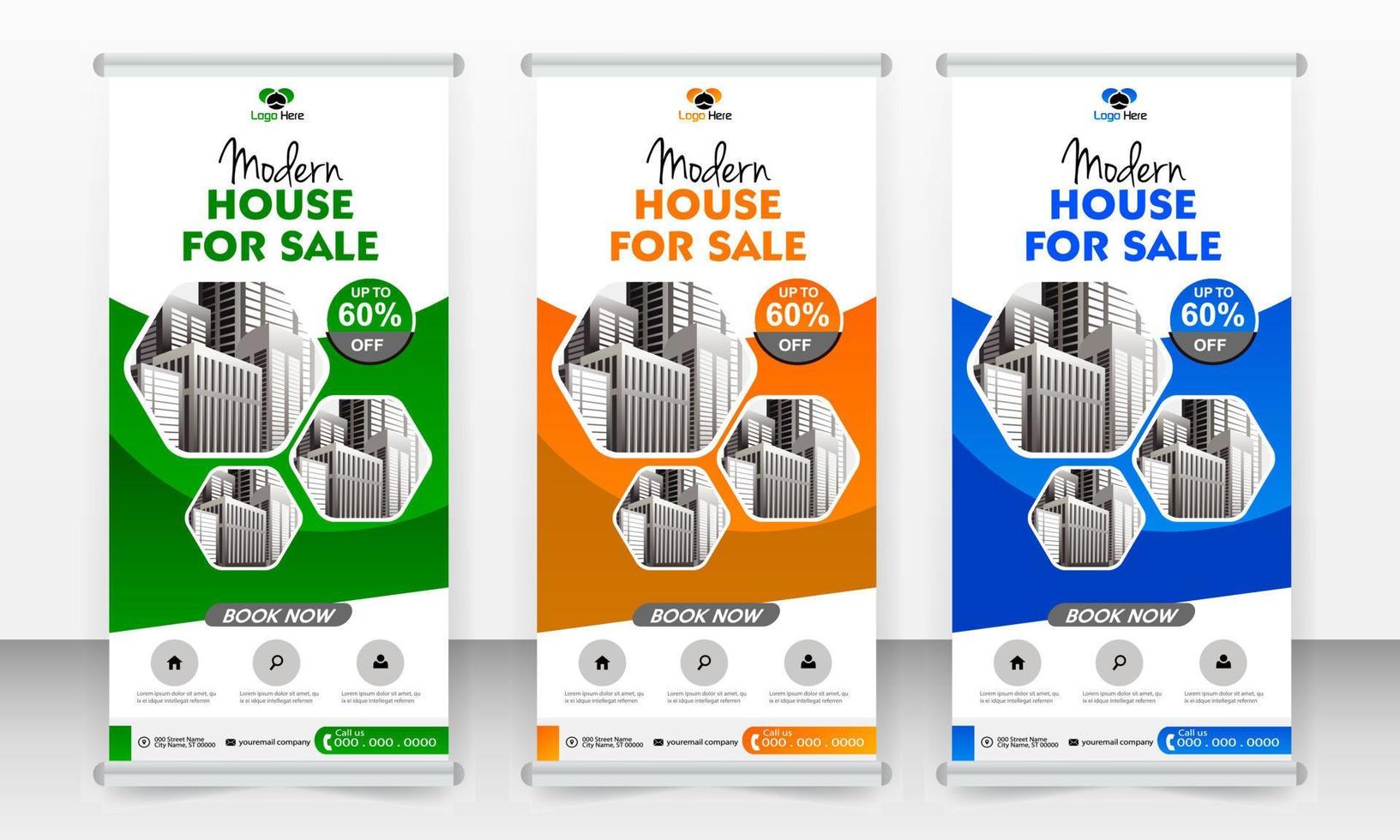 creative business roll up banner design. Standee Design Banner, Corporate digital Roll Up Banner. vector