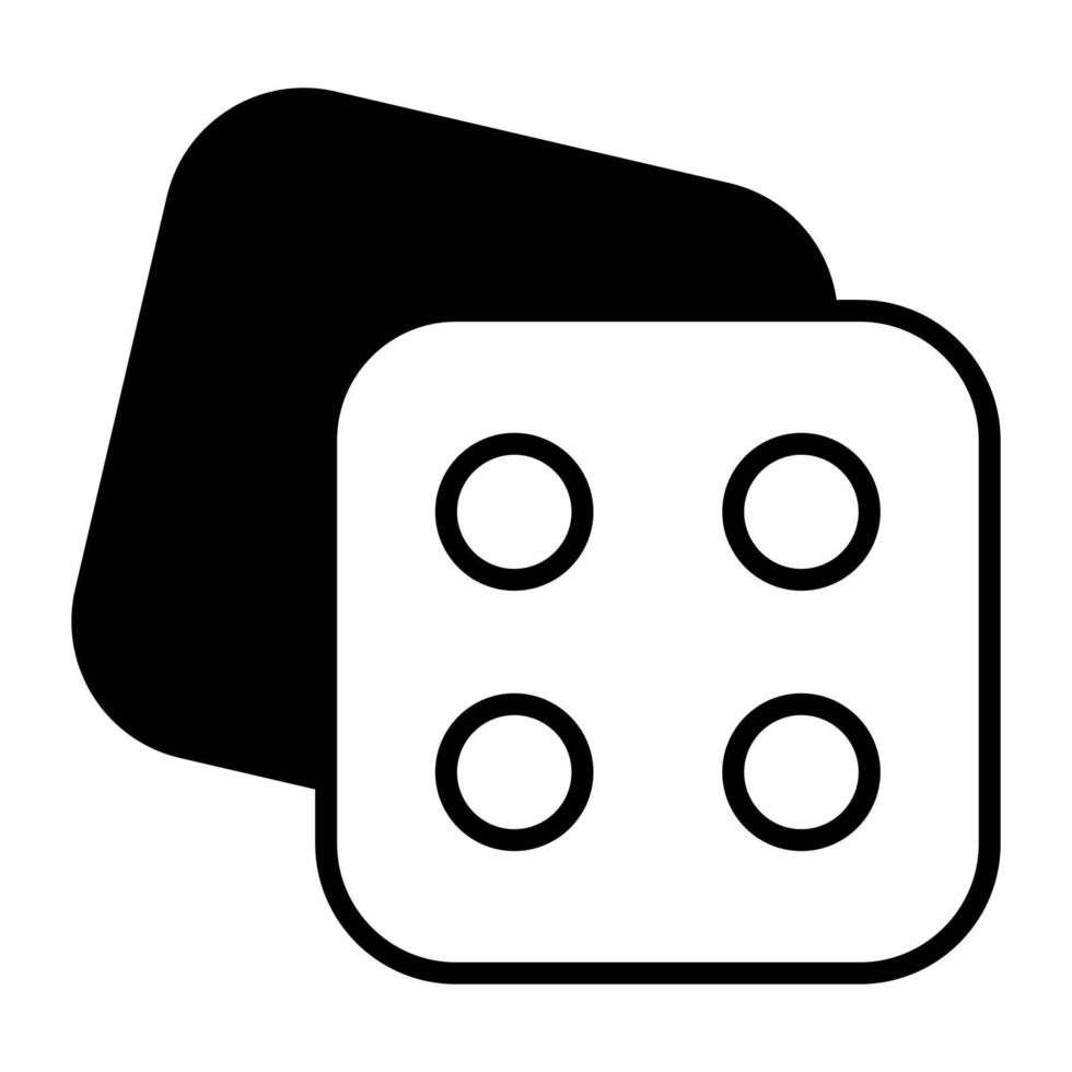 An icon of casino game accessory, ludo dice vector in modern style