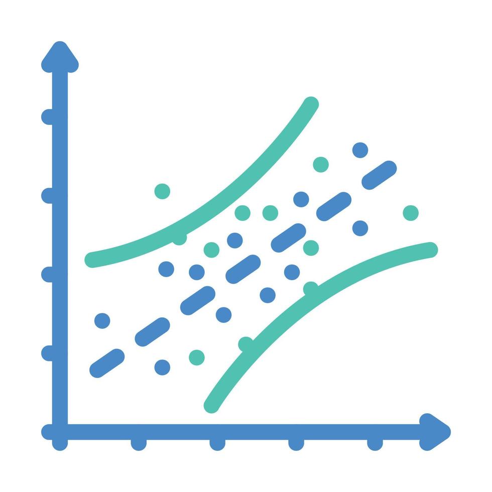 linear regression color icon vector illustration