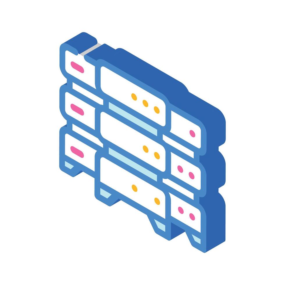 data center server isometric icon vector illustration