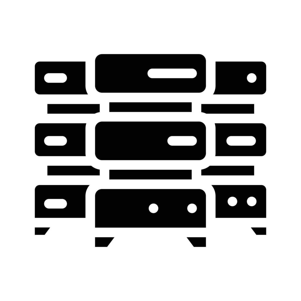 data center server glyph icon vector illustration