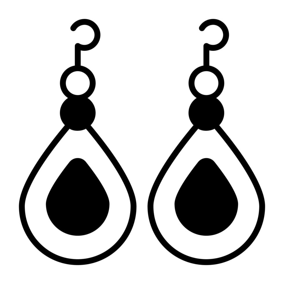 Earring vector design in modern and trendy style