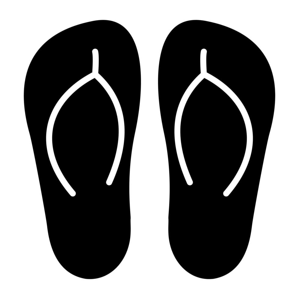 An icon of casual flip flops, beach footwear vector