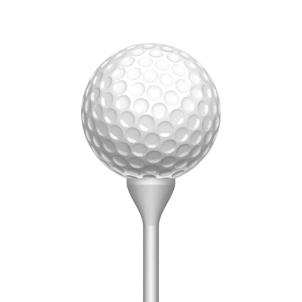 pelota de golf en tee para jugar en vector de campo