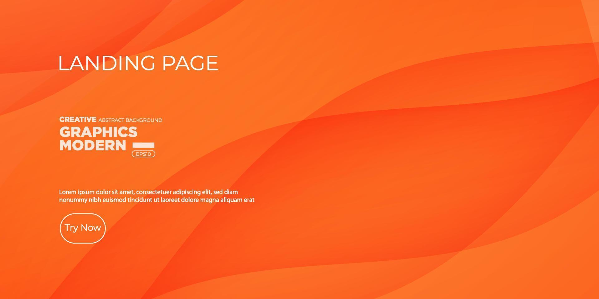 Modern wave geometric bright orange abstract background, dynamic shape composition landing page backgrounds. Eps10 vector