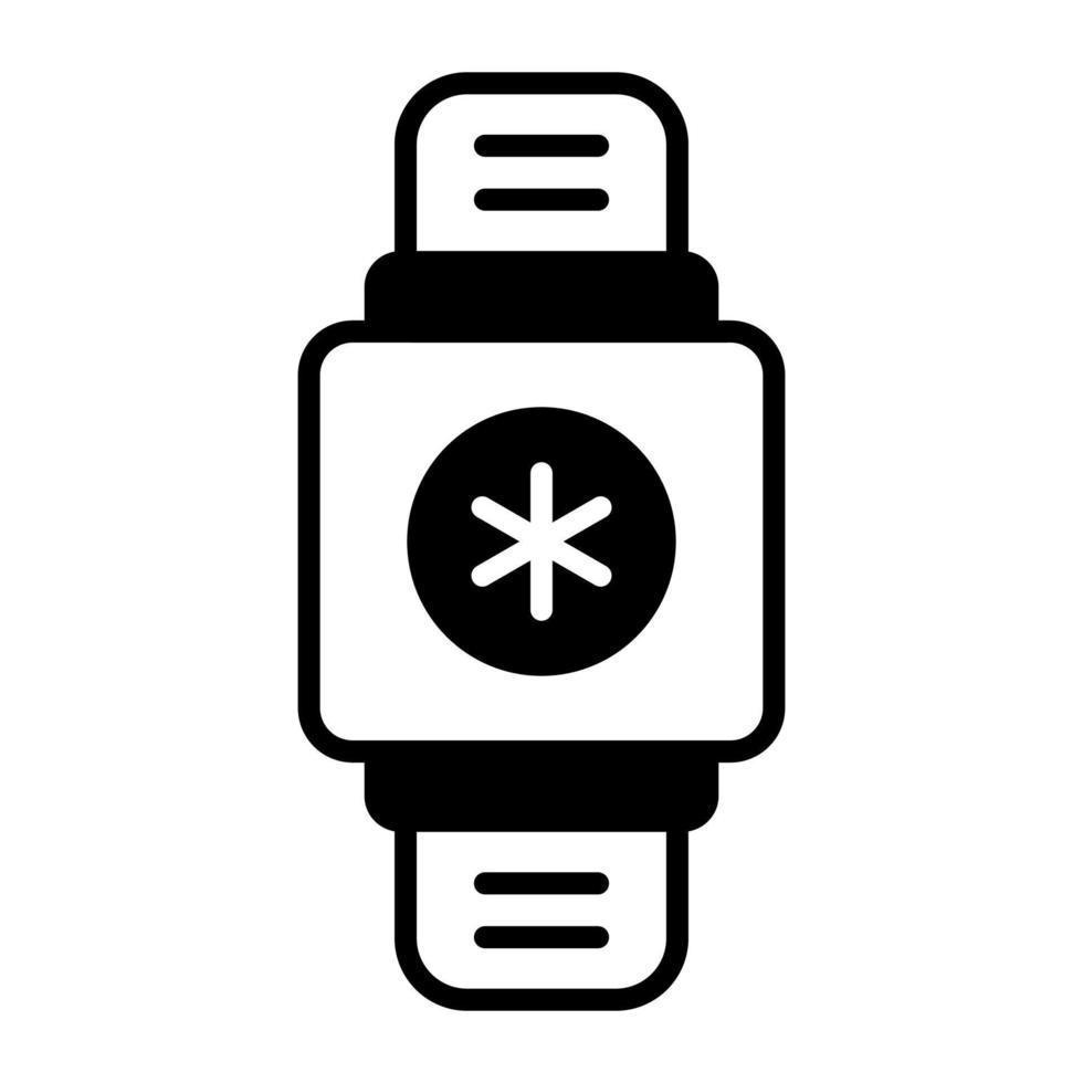 Medical sign on a smartwatch depicting fitness tracker, easy to use icon vector