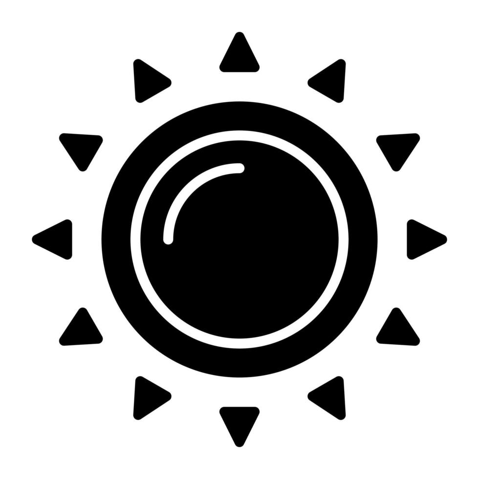 vector de sol en estilo moderno, icono fácil de usar
