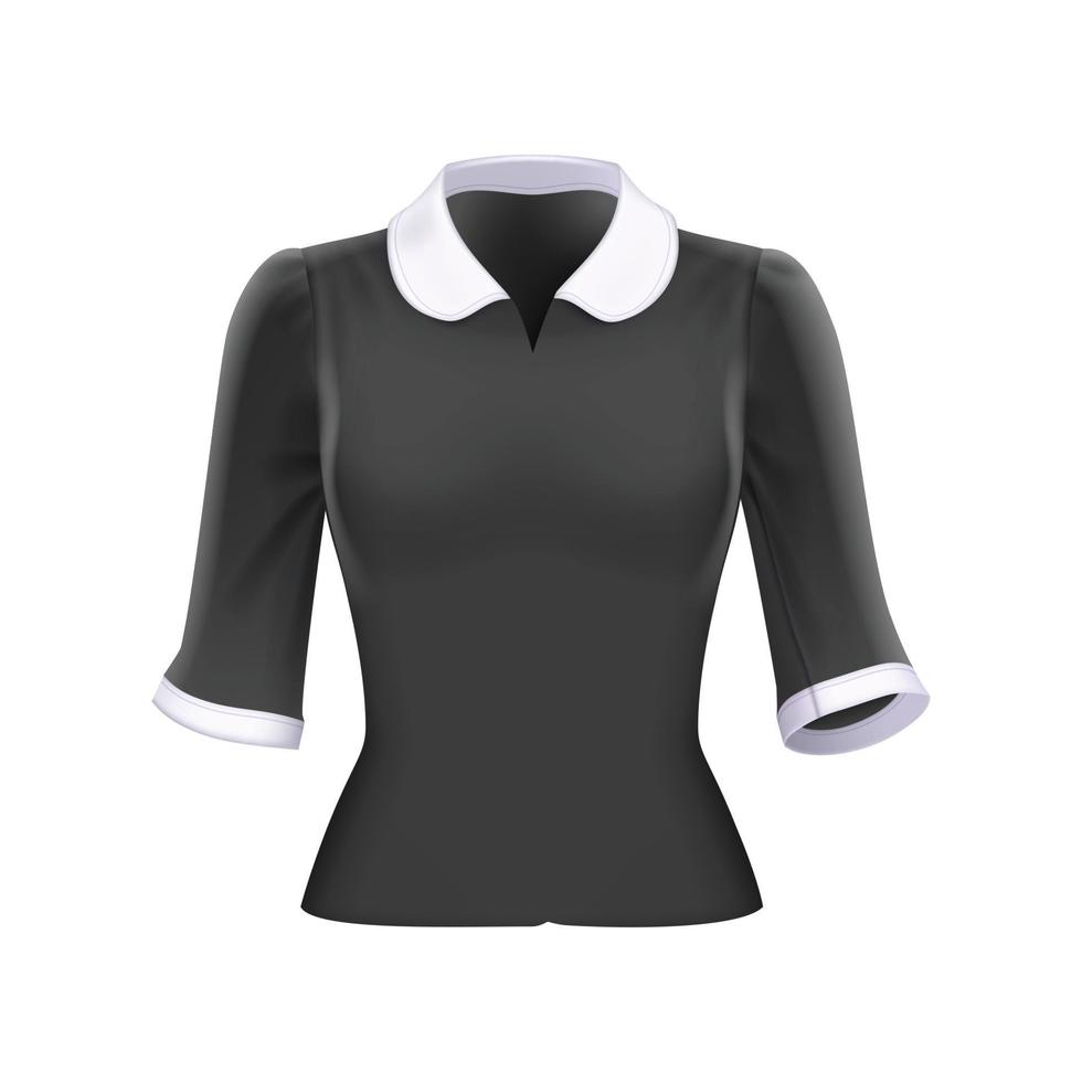 blusa mujer manga negra vector