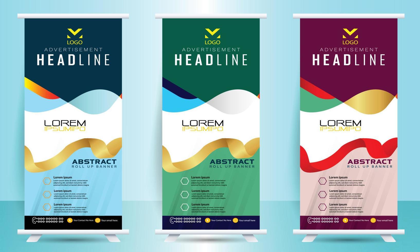 creative business roll up banner design. Standee Design Banner, Corporate digital Roll Up Banner. vector