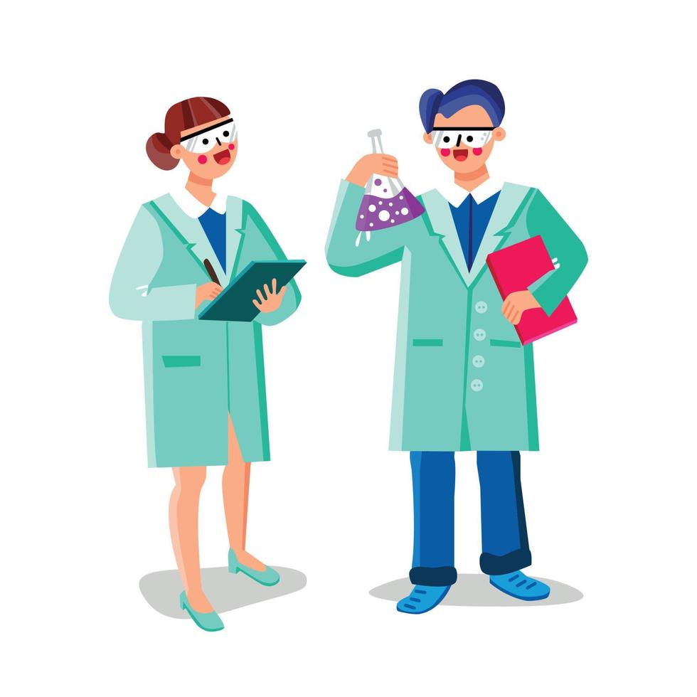 Scientist People Research Chemical Liquid Vector