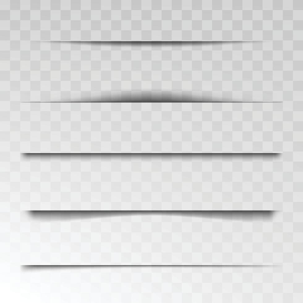 Shadow Effect Of Paper List Border Set Vector