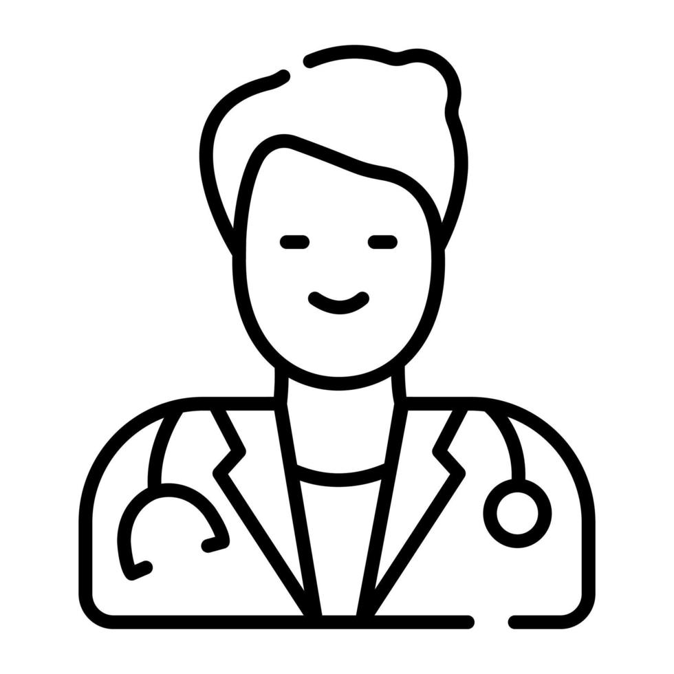 Mail doctor avatar vector icon, physician vector design