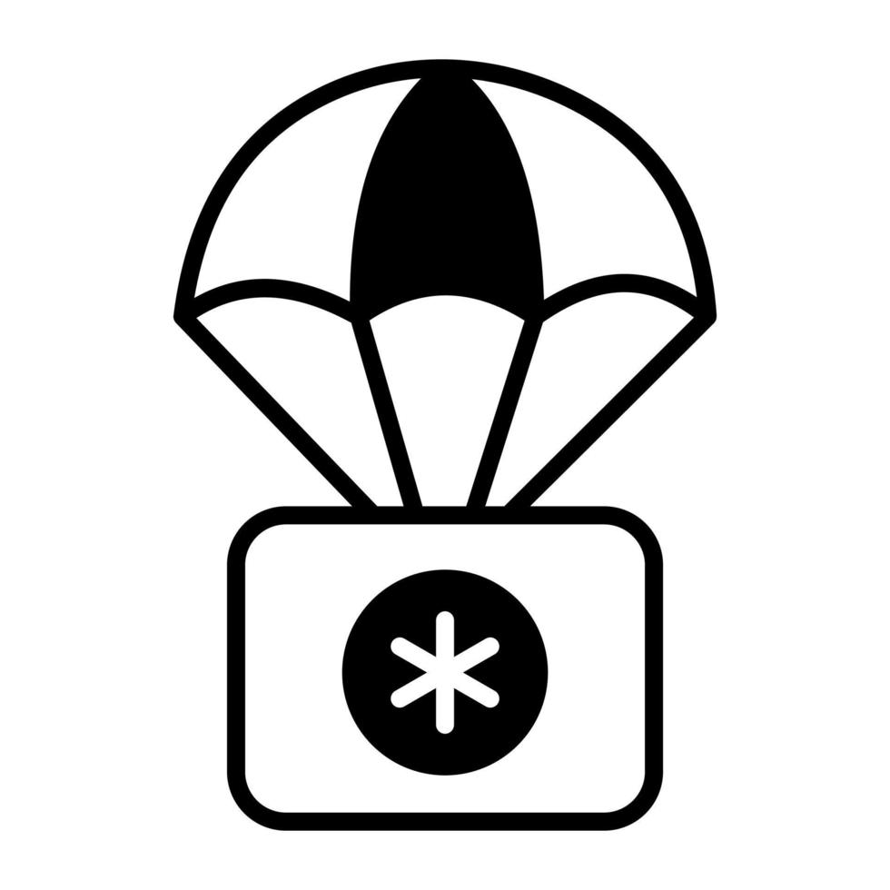 An icon of medical airdrop, editable and easy to use vector