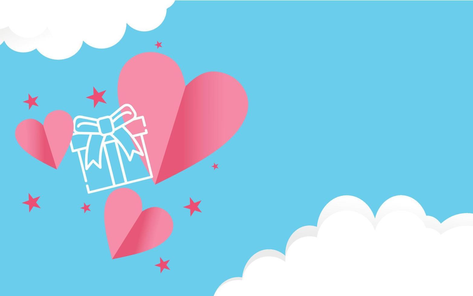 Fondo de concepto azul del día de San Valentín. corazones cortados en papel. ilustración vectorial vector