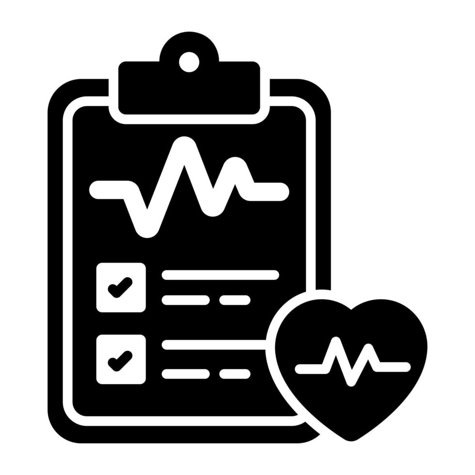 Heart checkup vector, trendy and modern style icon of health report vector