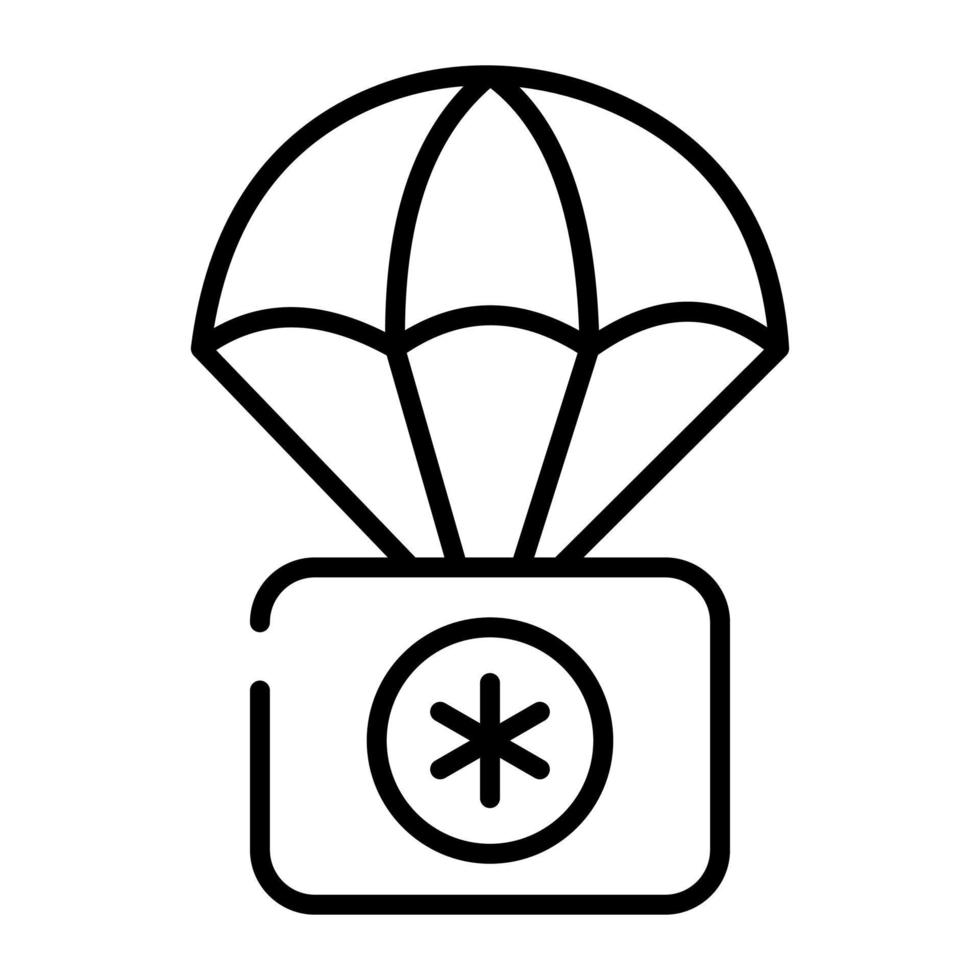 un icono de airdrop médico, vector editable y fácil de usar