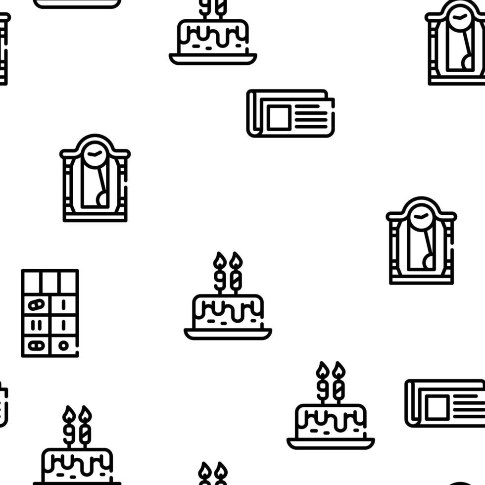 Grandfather Accessory Vector Seamless Pattern