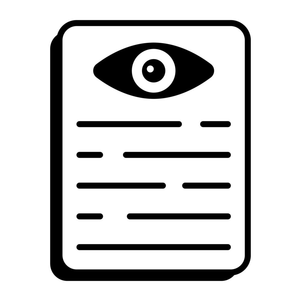 A page having an eye vector concept of eye test icon