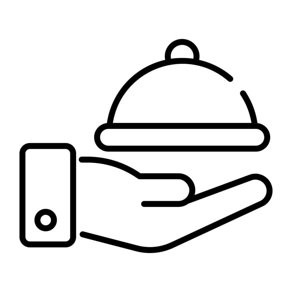 A hand holding food tray concept of food service vector