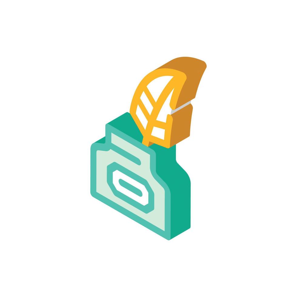 ink with feather isometric icon vector illustration