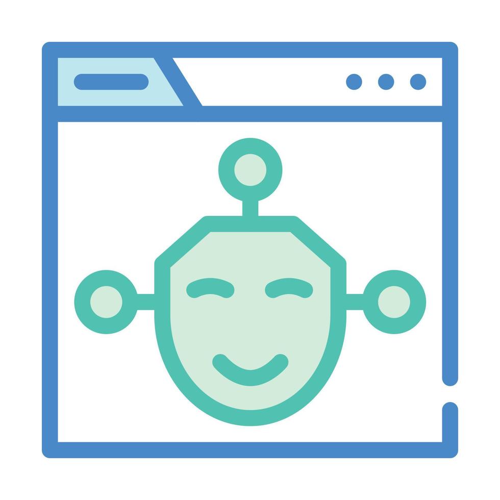 artificial intelligence seo optimization color icon vector illustration