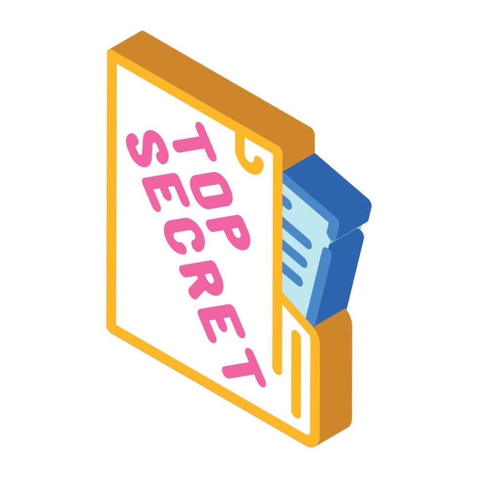top secret documents isometric icon vector illustration