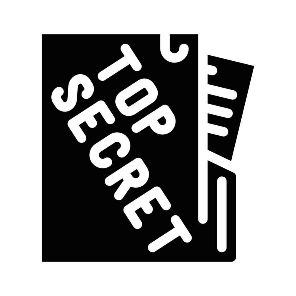 top secret documents glyph icon vector illustration