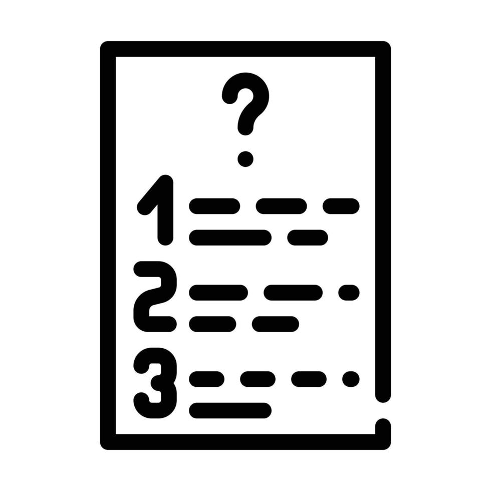 questions list line icon vector illustration sign