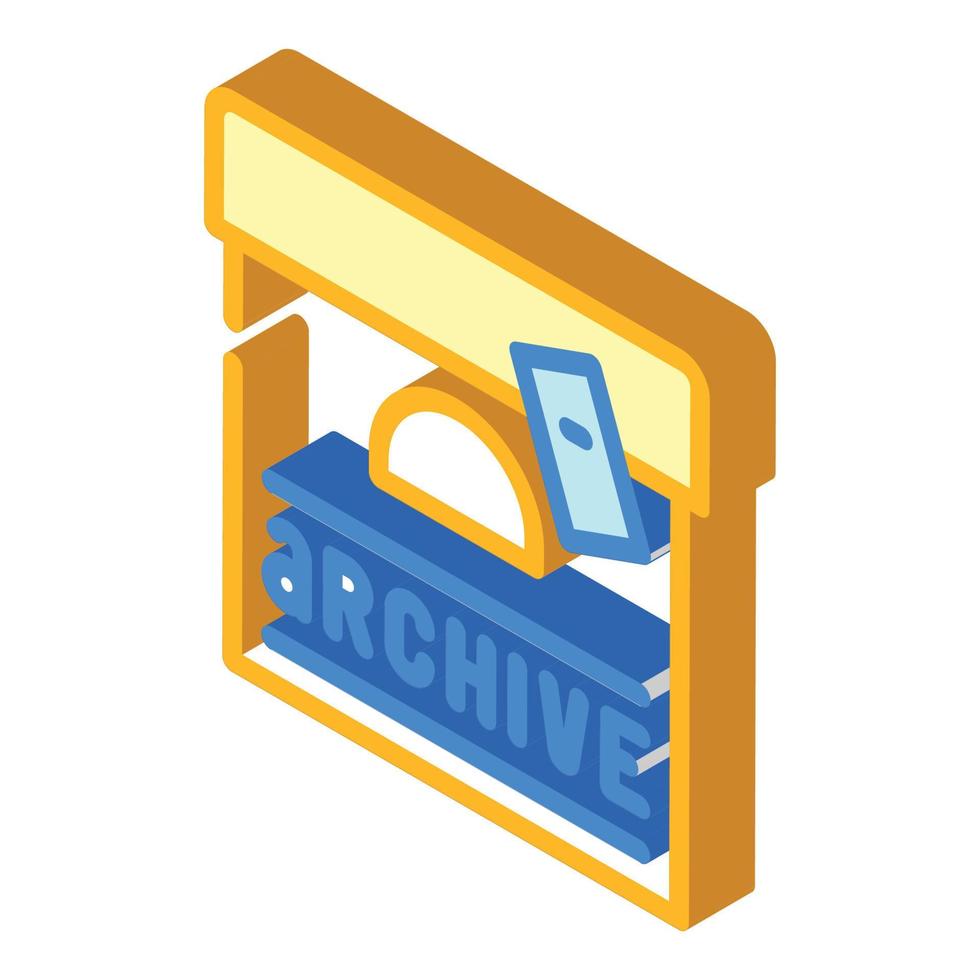 archivo periodista caja isométrica icono vector ilustración