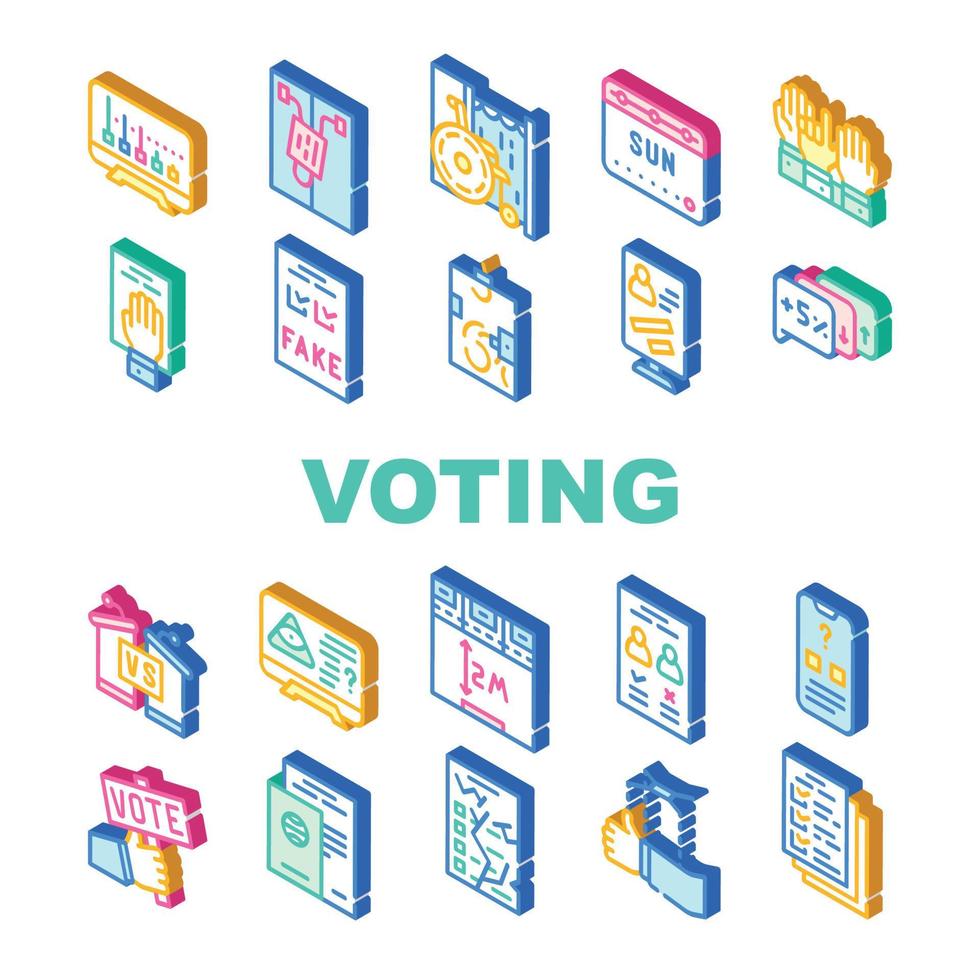 conjunto de iconos de colección de votación y elecciones vector